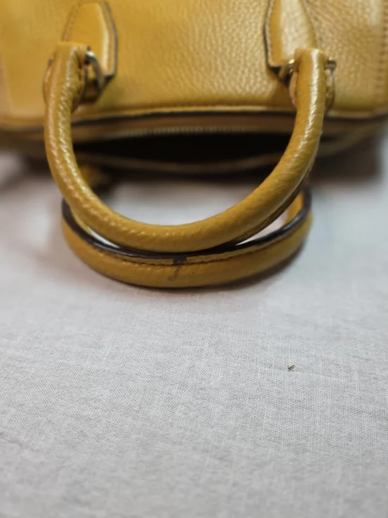 MCM Mustard Yellow Pebbled Leather Crossbody Satchel w/ COA - Picture 12 of 14